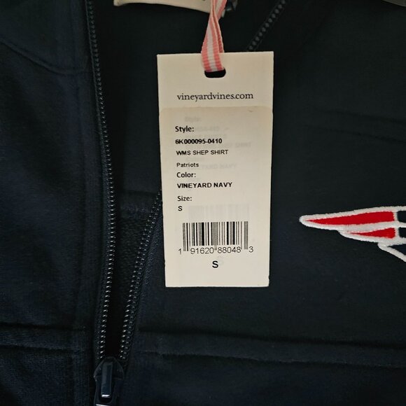 Vineyard Vines Men's Navy Quarter-Zip New England Patriots Shep Shirt Size Small - Picture 9 of 16